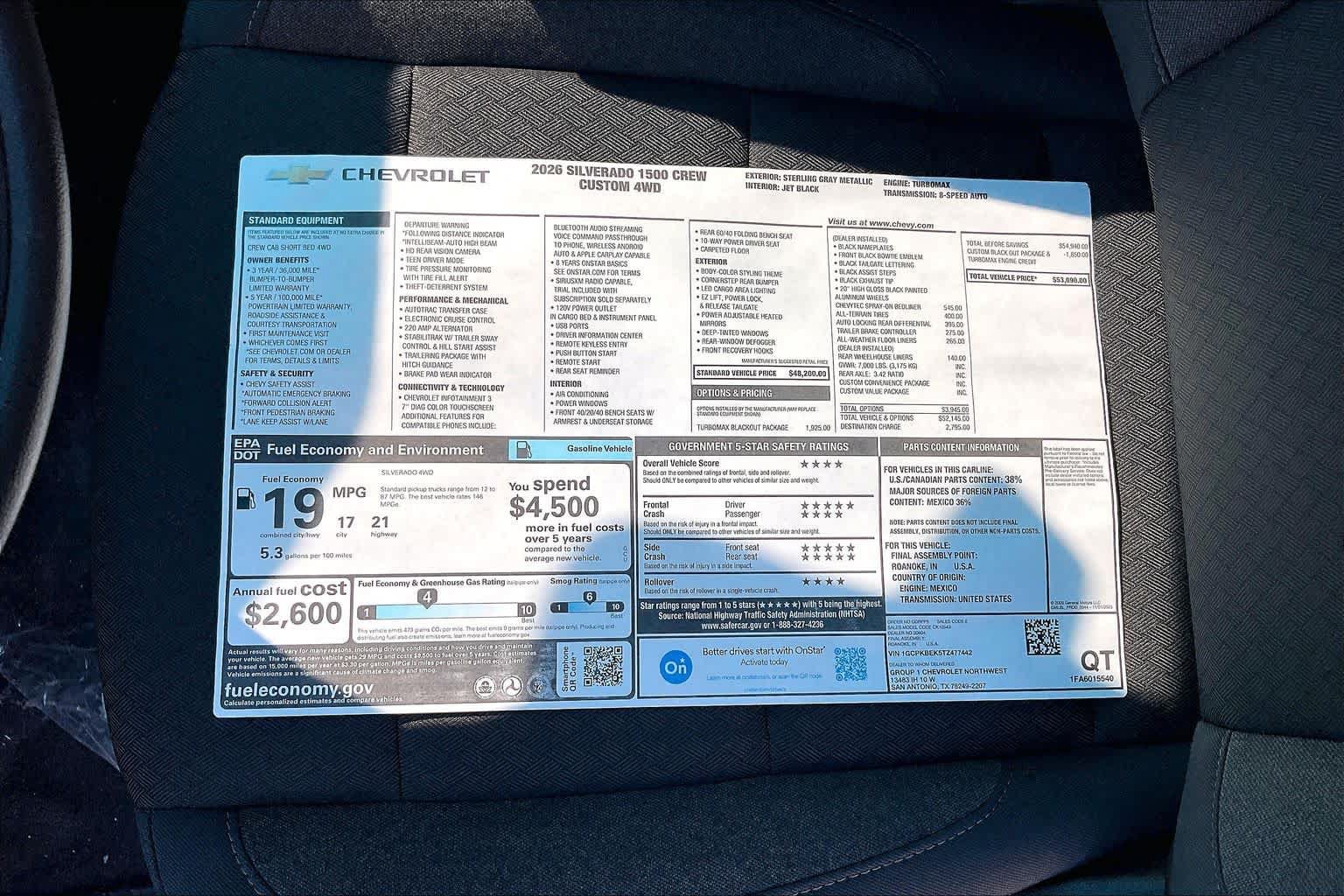 New 2026 Chevrolet Silverado 1500 Custom w/ Turbomax Blackout Package AWD/4WD image 18