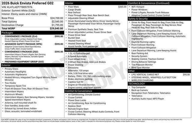 New 2026 Buick Envista Preferred w/ Convenience I Package FWD image 26