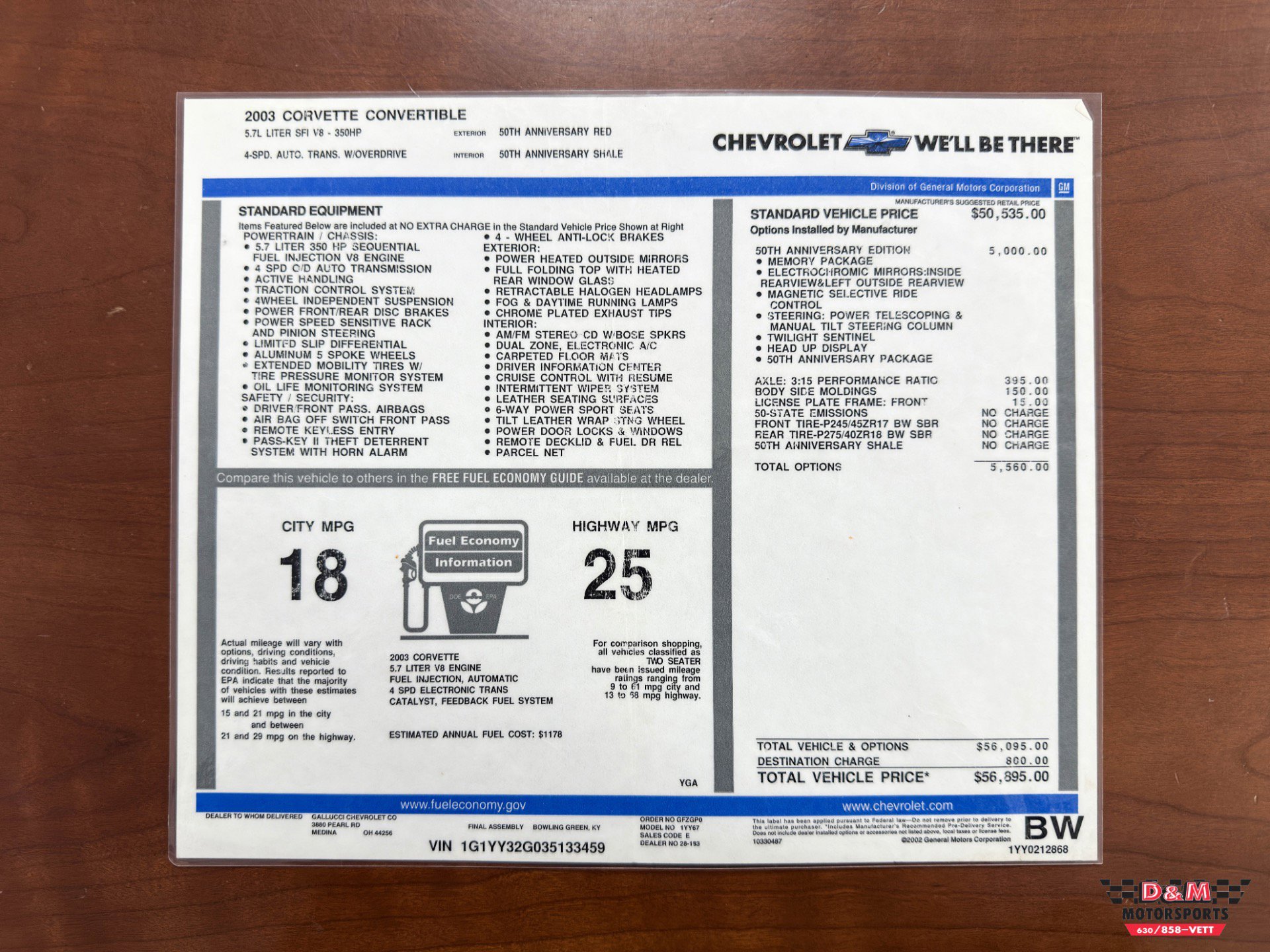 Used 2003 Chevrolet Corvette Convertible w/ Preferred Equipment Group1 image 57