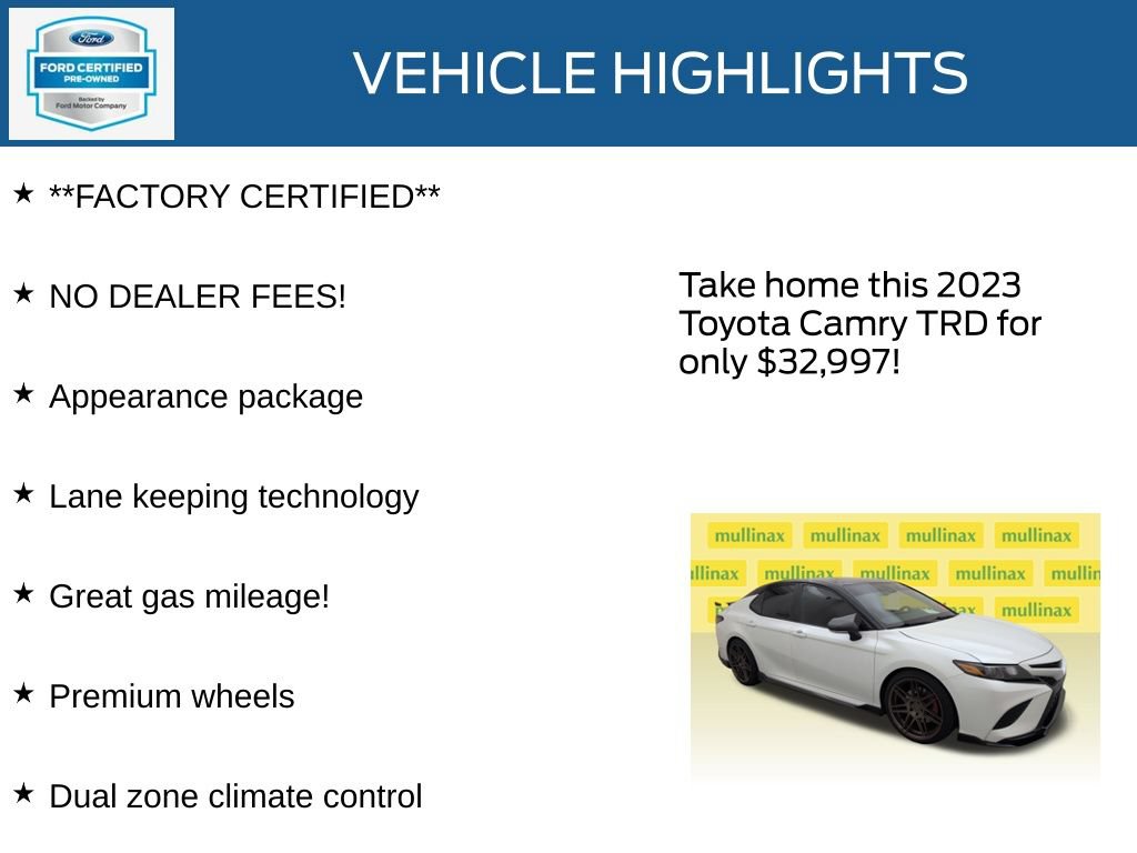 Used 2023 Toyota Camry TRD w/ TRD Package w/JBL Audio FWD image 12