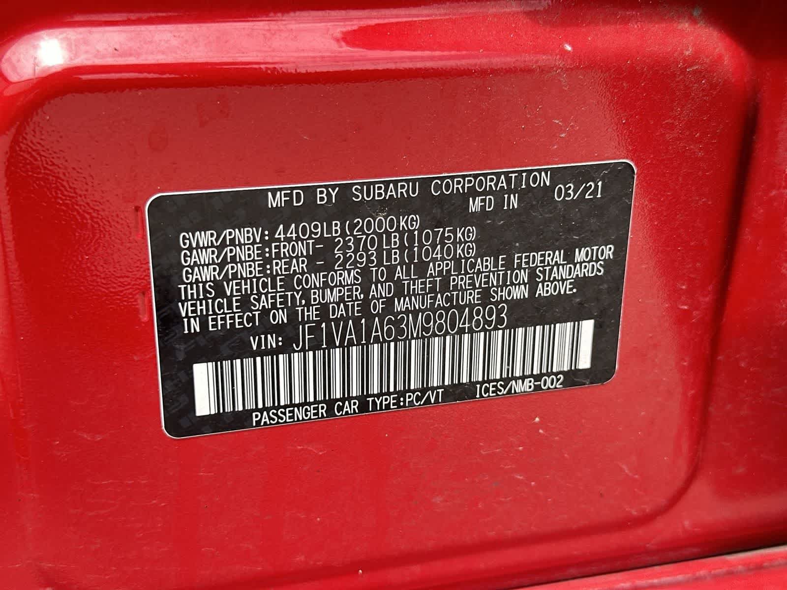 Used 2021 Subaru WRX AWD/4WD image 24