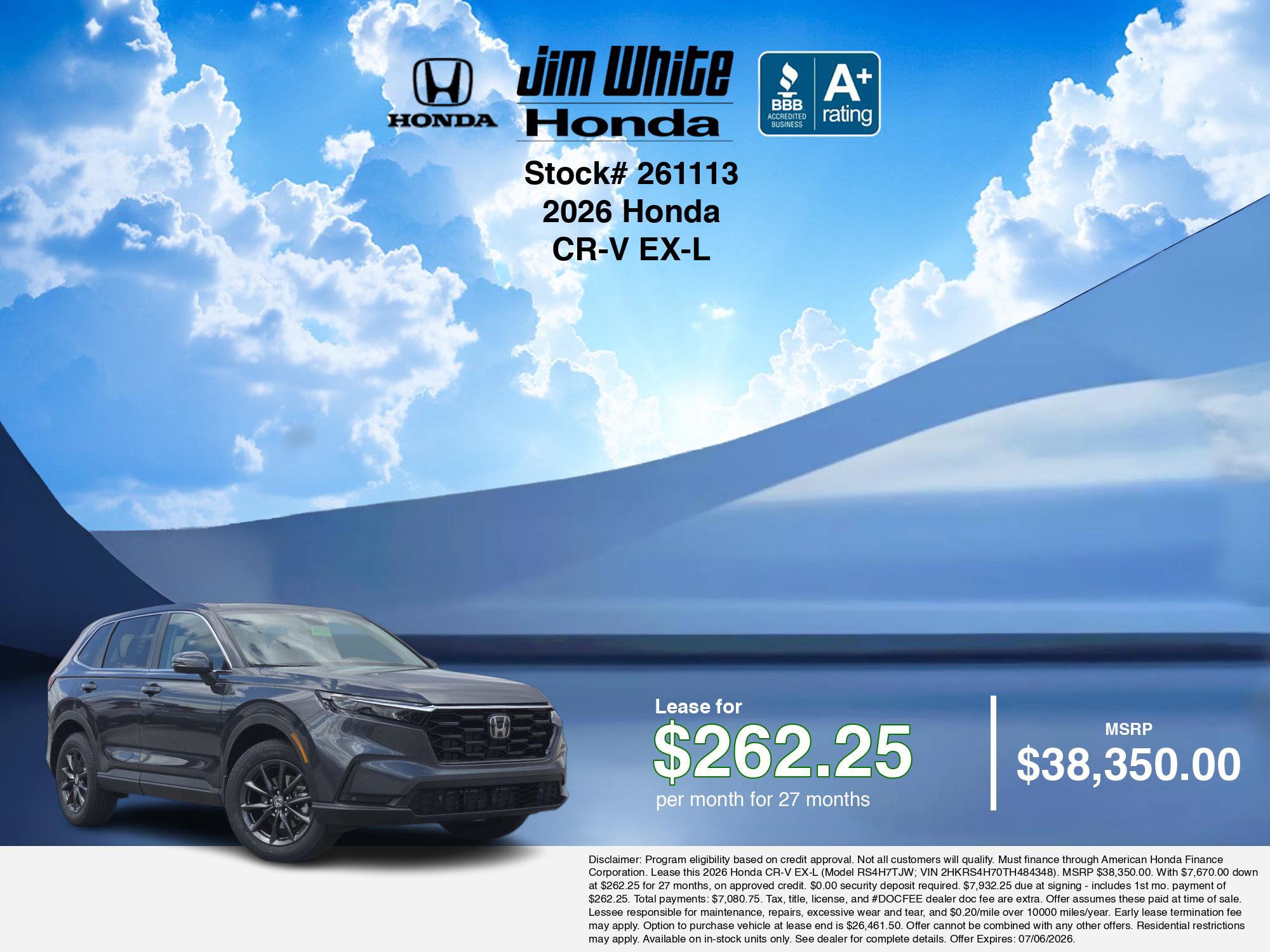 New 2026 Honda CR-V EX-L image 3