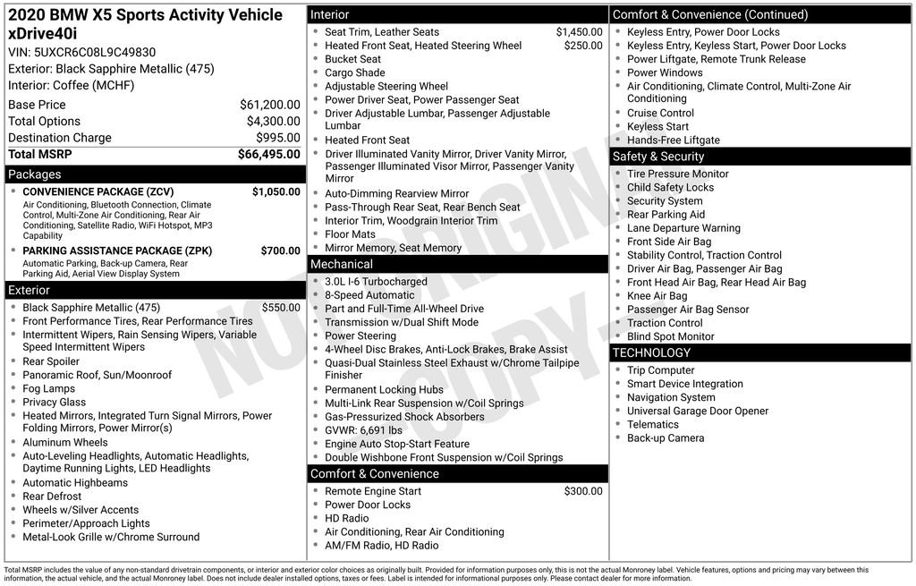 Used 2020 BMW X5 xDrive40i w/ Convenience Package image 15