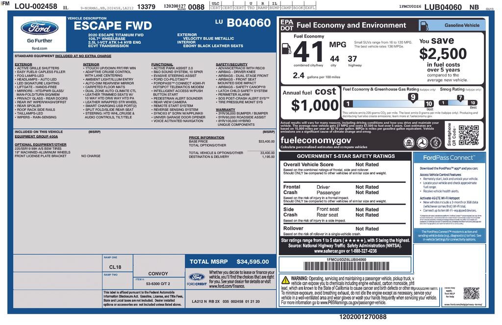 Used 2020 Ford Escape Titanium FWD image 34