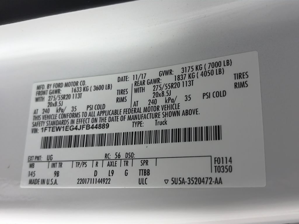 Certified 2018 Ford F150 Platinum w/ Equipment Group 701A Luxury AWD/4WD image 9