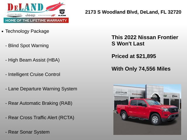 Used 2022 Nissan Frontier S w/ Technology Package image 7