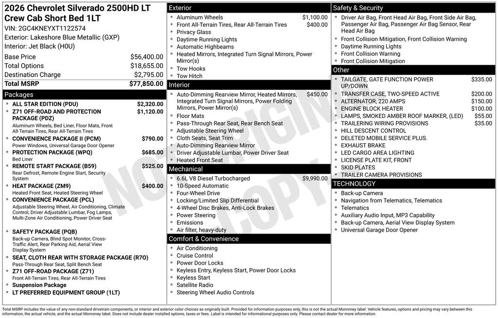 New 2026 Chevrolet Silverado 2500 LT w/ All Star Edition image 2