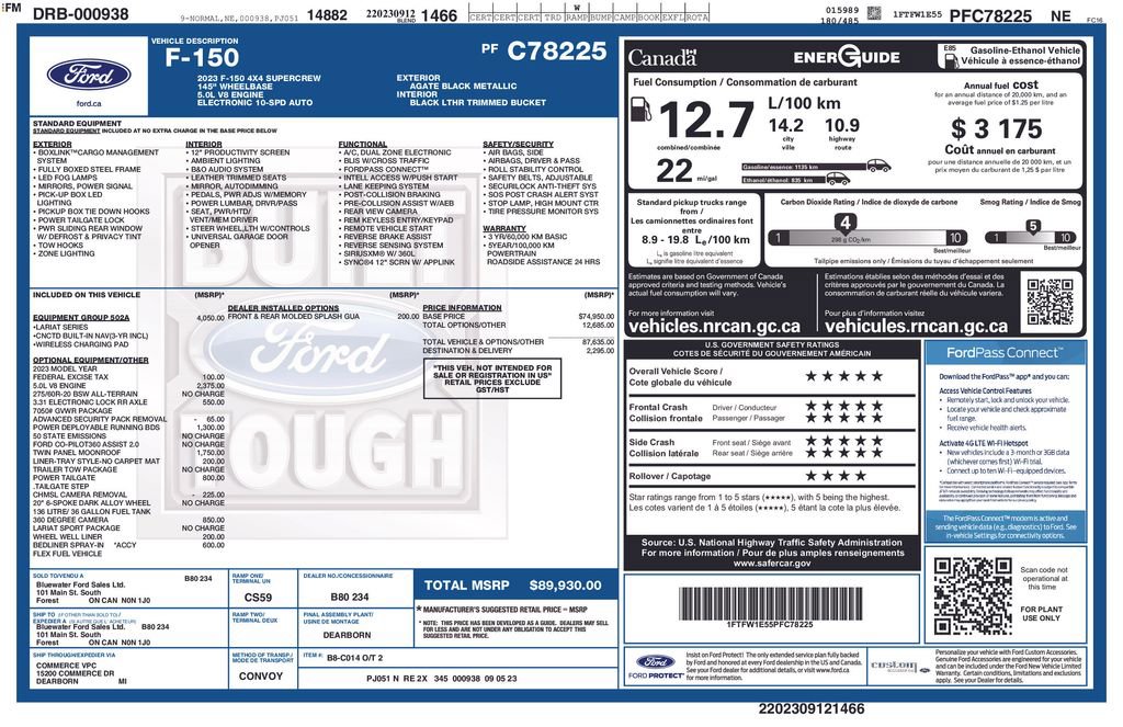 Used 2023 Ford F150 Lariat w/ Equipment Group 502A High image 2