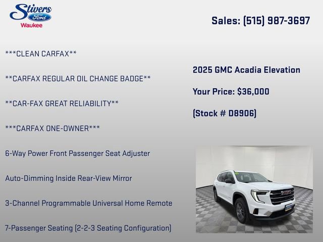 Used 2025 GMC Acadia Elevation image 21
