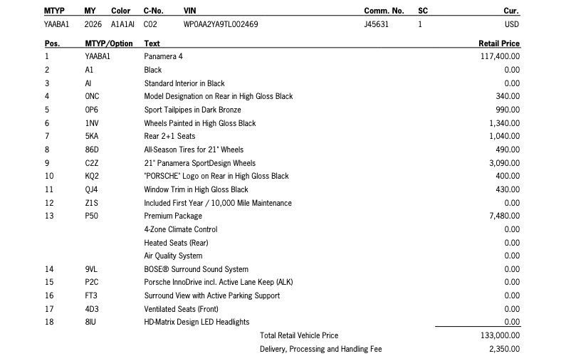 New 2026 Porsche Panamera 4 image 44