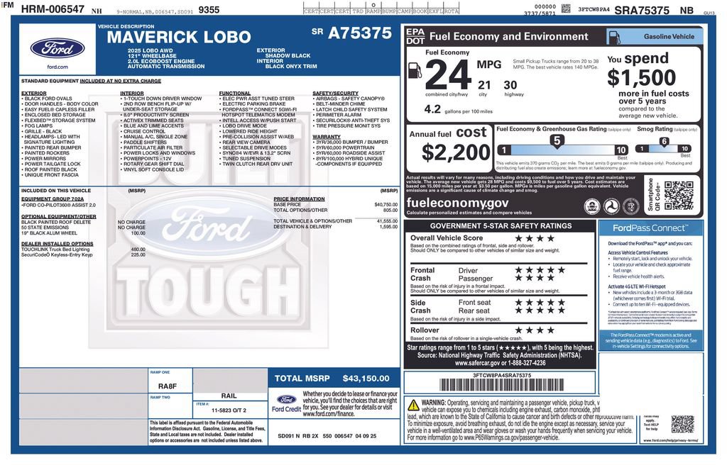 New 2025 Ford Maverick Lobo AWD/4WD image 13