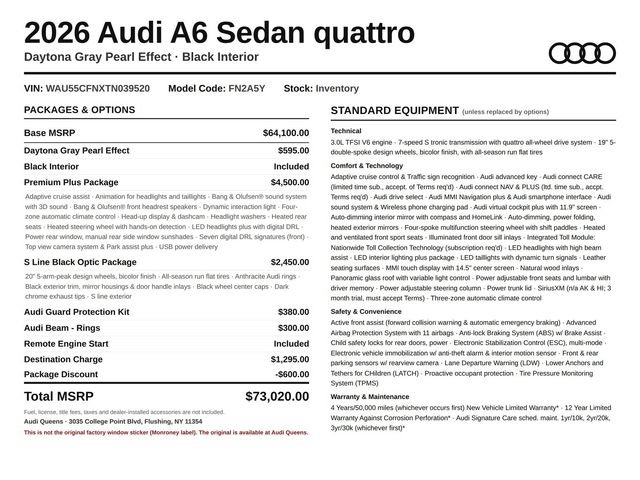 New 2026 Audi A6 Premium Plus AWD/4WD image 16