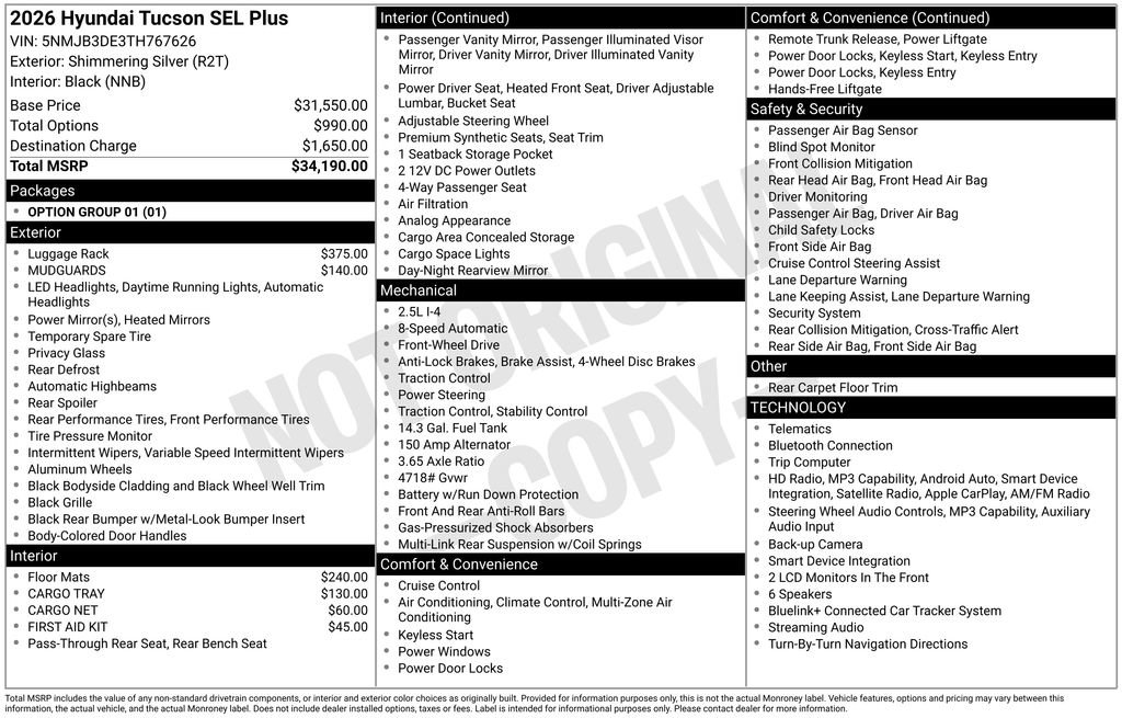 New 2026 Hyundai Tucson SEL FWD image 2