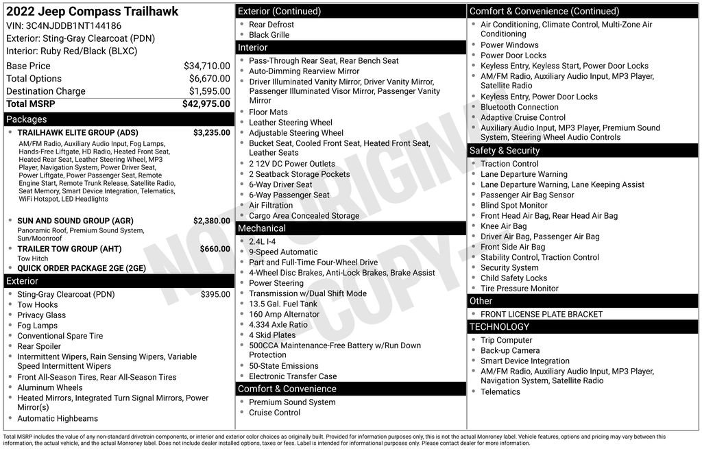 Used 2022 Jeep Compass Trailhawk w/ Trailhawk Elite Group image 13