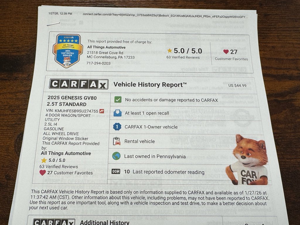 Used 2025 Genesis GV80 2.5T Standard image 49
