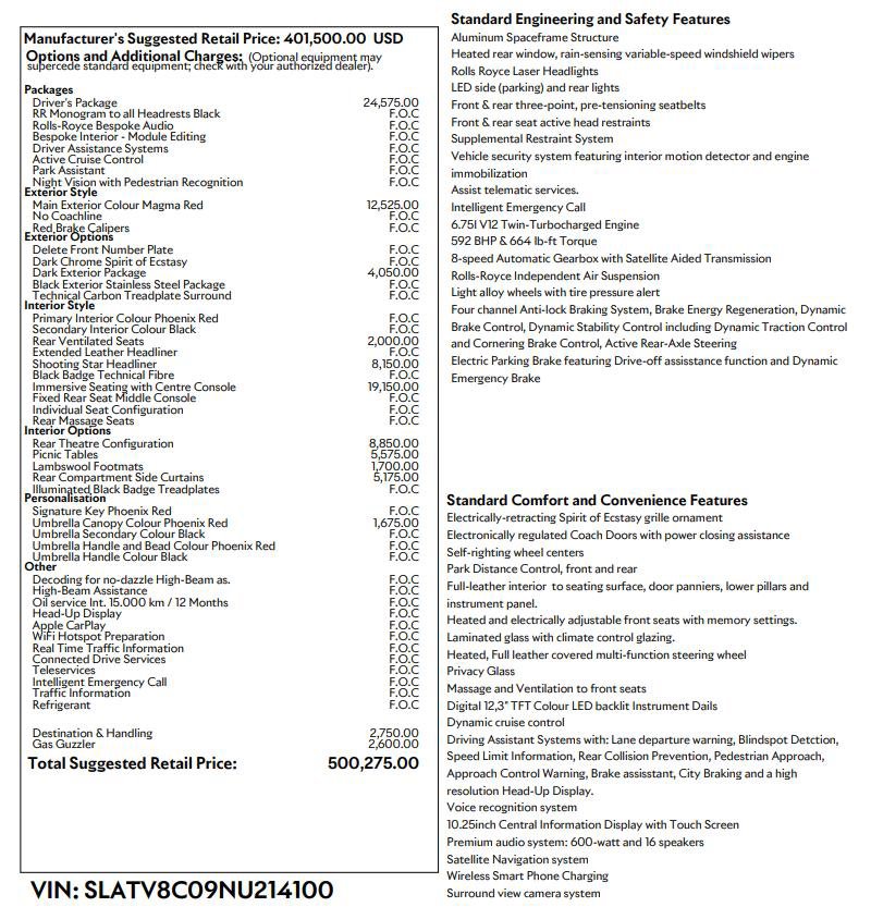 Used 2022 Rolls-Royce Cullinan Black Badge w/ Dark Exterior Package image 44