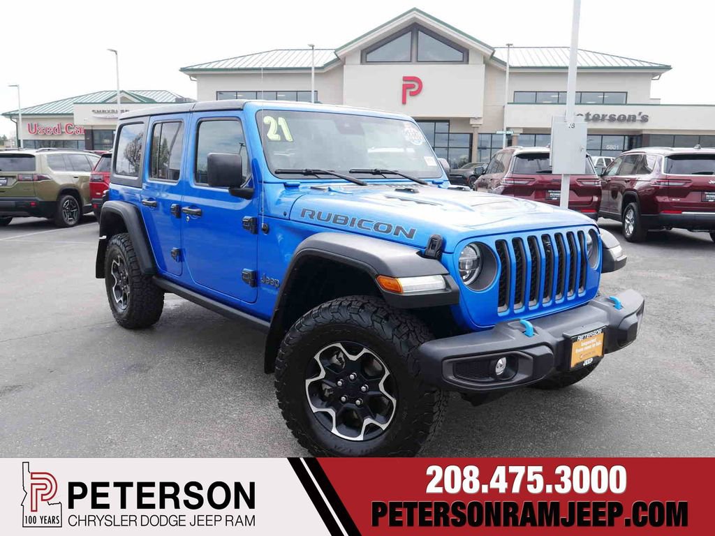 Certified 2021 Jeep Wrangler Unlimited Rubicon 4xe w/ Cold Weather Group image 1