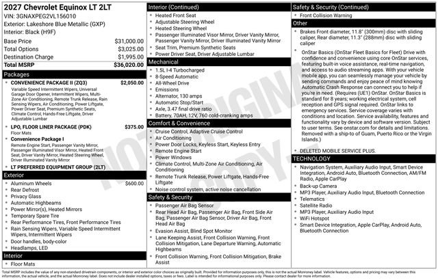 New 2027 Chevrolet Equinox LT w/ Convenience Package II AWD/4WD image 26