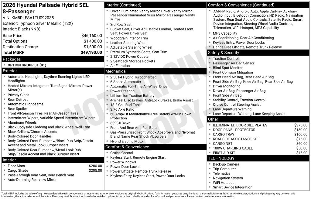 New 2026 Hyundai Palisade SEL AWD/4WD image 36