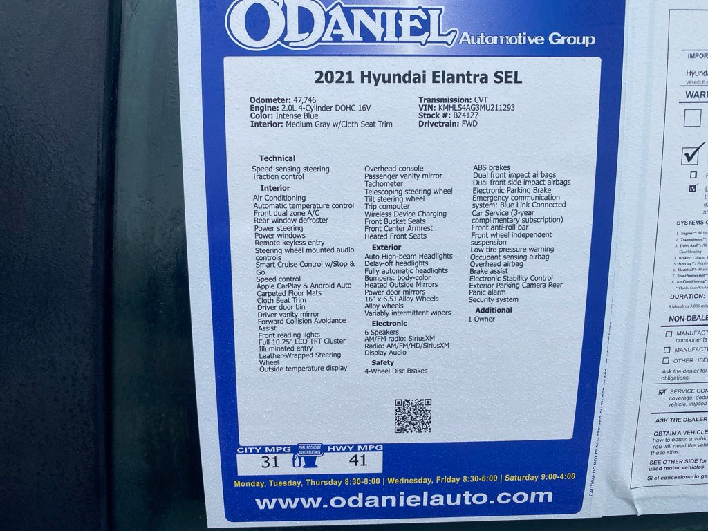 Used 2021 Hyundai Elantra SEL w/ Convenience Package FWD image 24