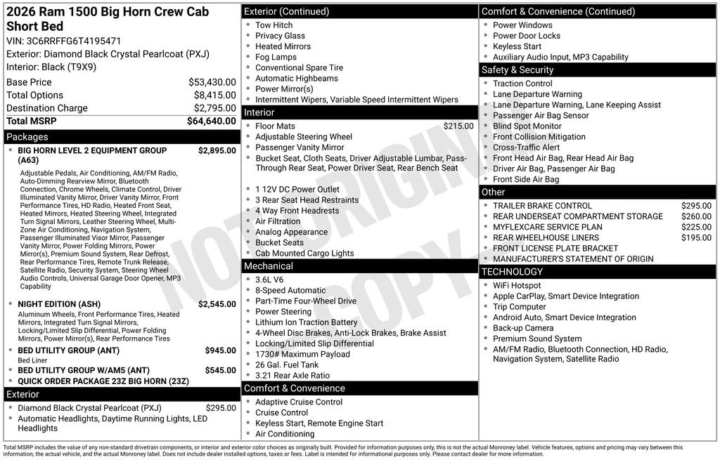 New 2026 RAM 1500 Big Horn AWD/4WD image 6