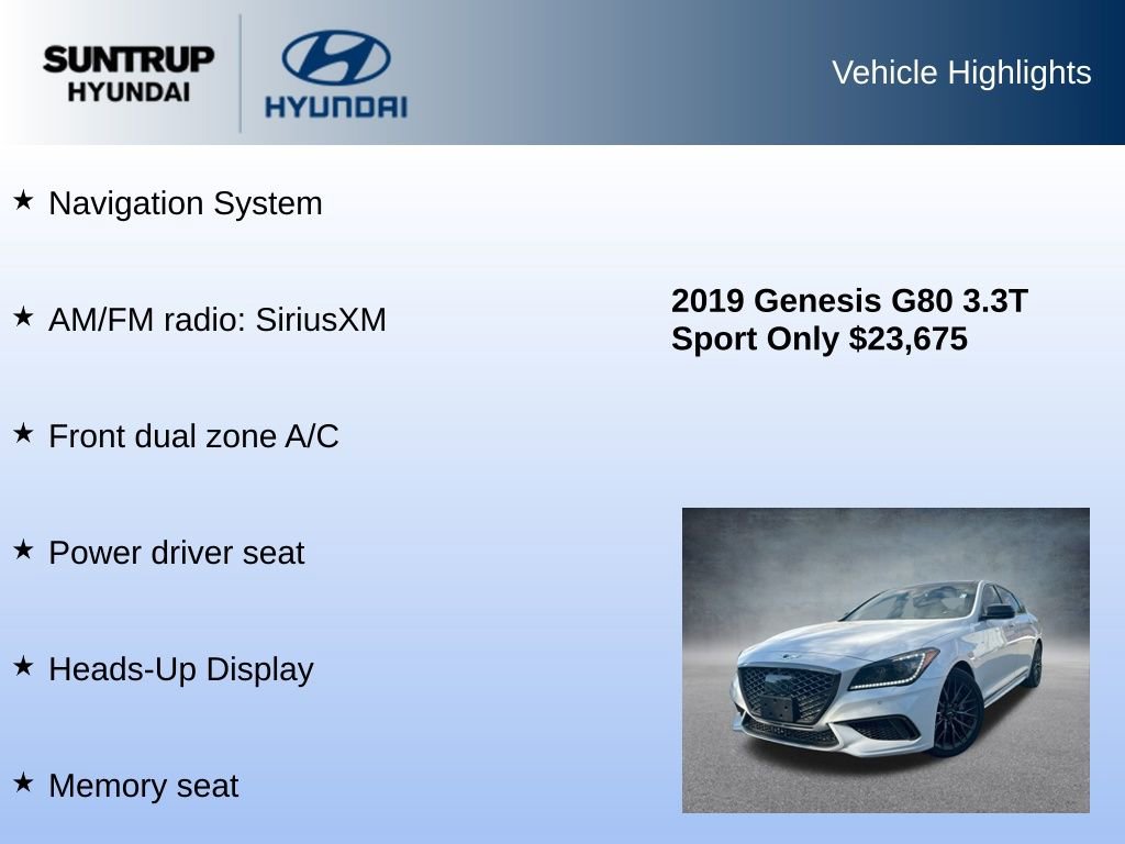 Used 2019 Genesis G80 3.3T Sport image 8
