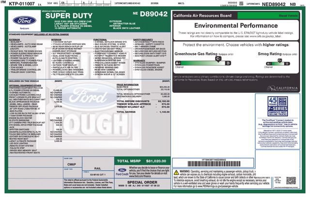 Certified 2022 Ford F350 Lariat w/ Tremor Off-Road Package AWD/4WD image 38