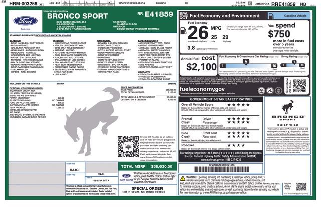 Used 2024 Ford Bronco Sport Outer Banks w/ Tech Package image 33