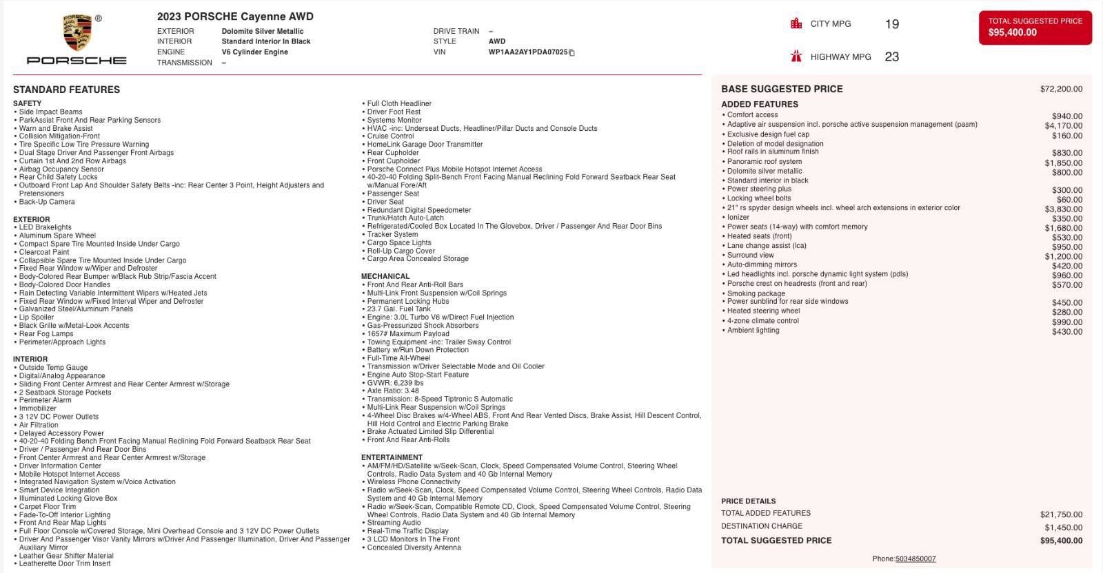 Used 2023 Porsche Cayenne Platinum Edition image 5