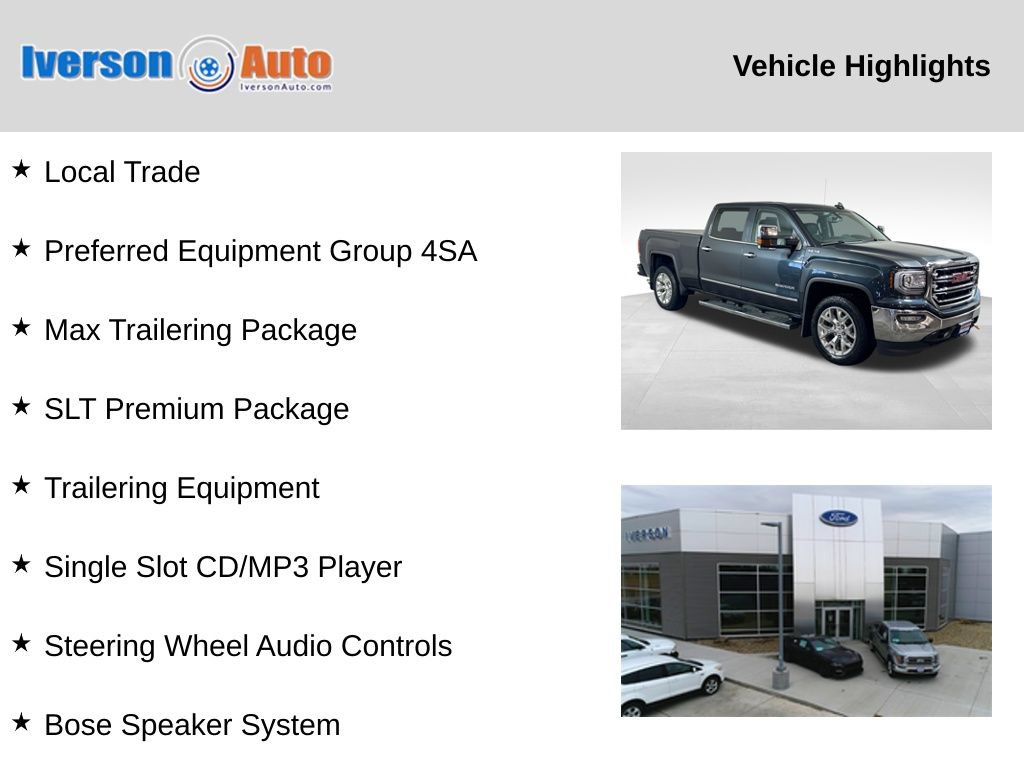Used 2018 GMC Sierra 1500 SLT w/ SLT Premium Package AWD/4WD image 2
