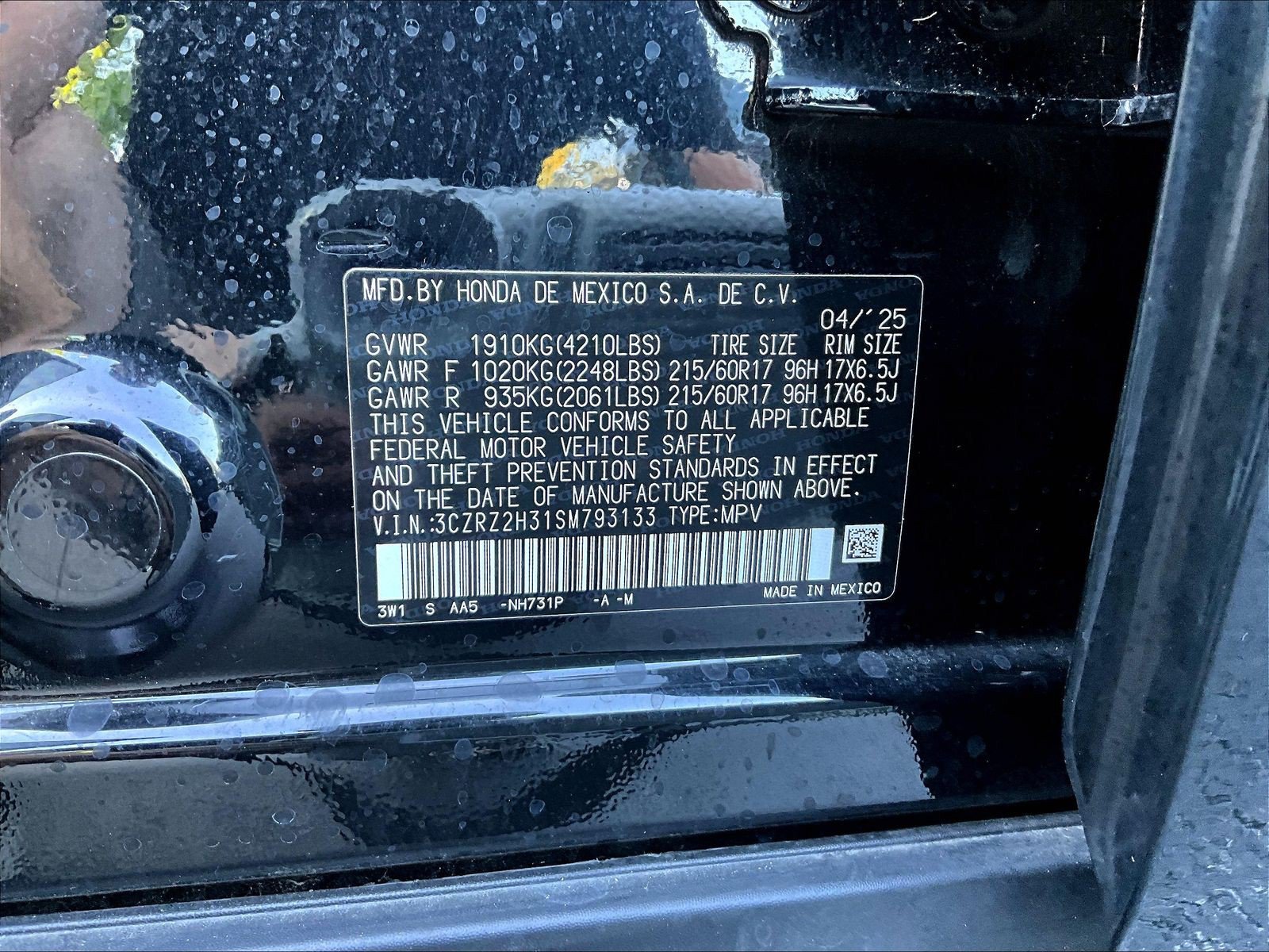 Certified 2025 Honda HR-V LX image 19