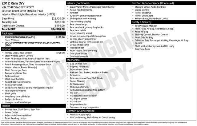 Used 2012 RAM C/V w/ PWR Window Group image 2