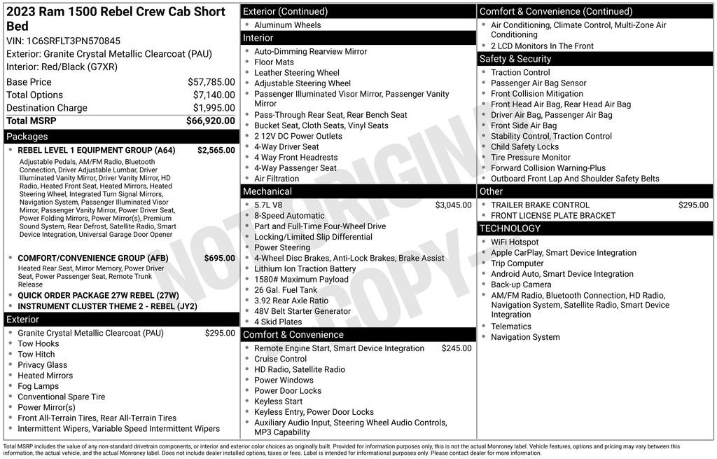 Used 2023 RAM 1500 Rebel w/ Rebel Level 1 Equipment Group AWD/4WD image 2