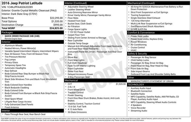 Used 2016 Jeep Patriot Latitude FWD image 33