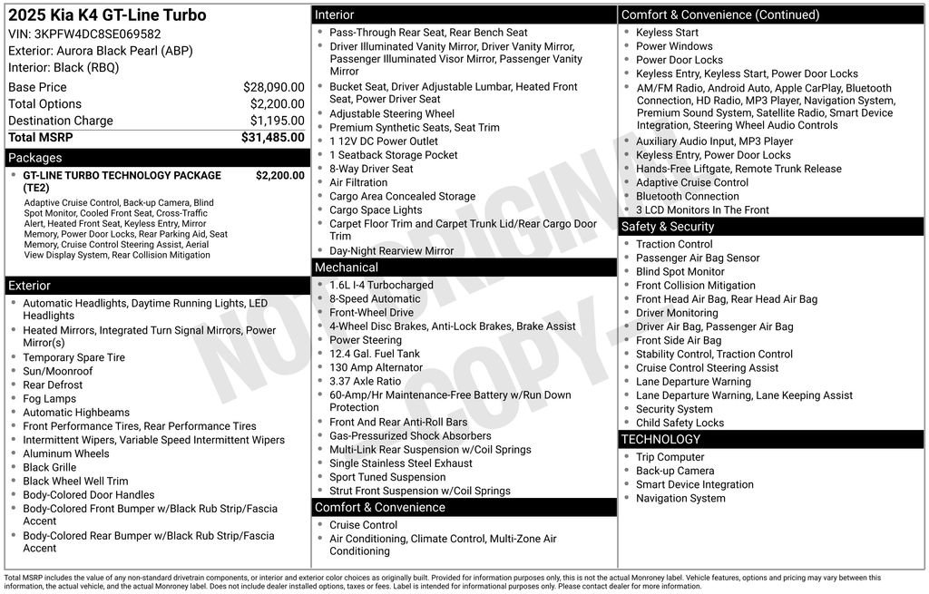 Used 2025 Kia K4 GT-Line Turbo image 7