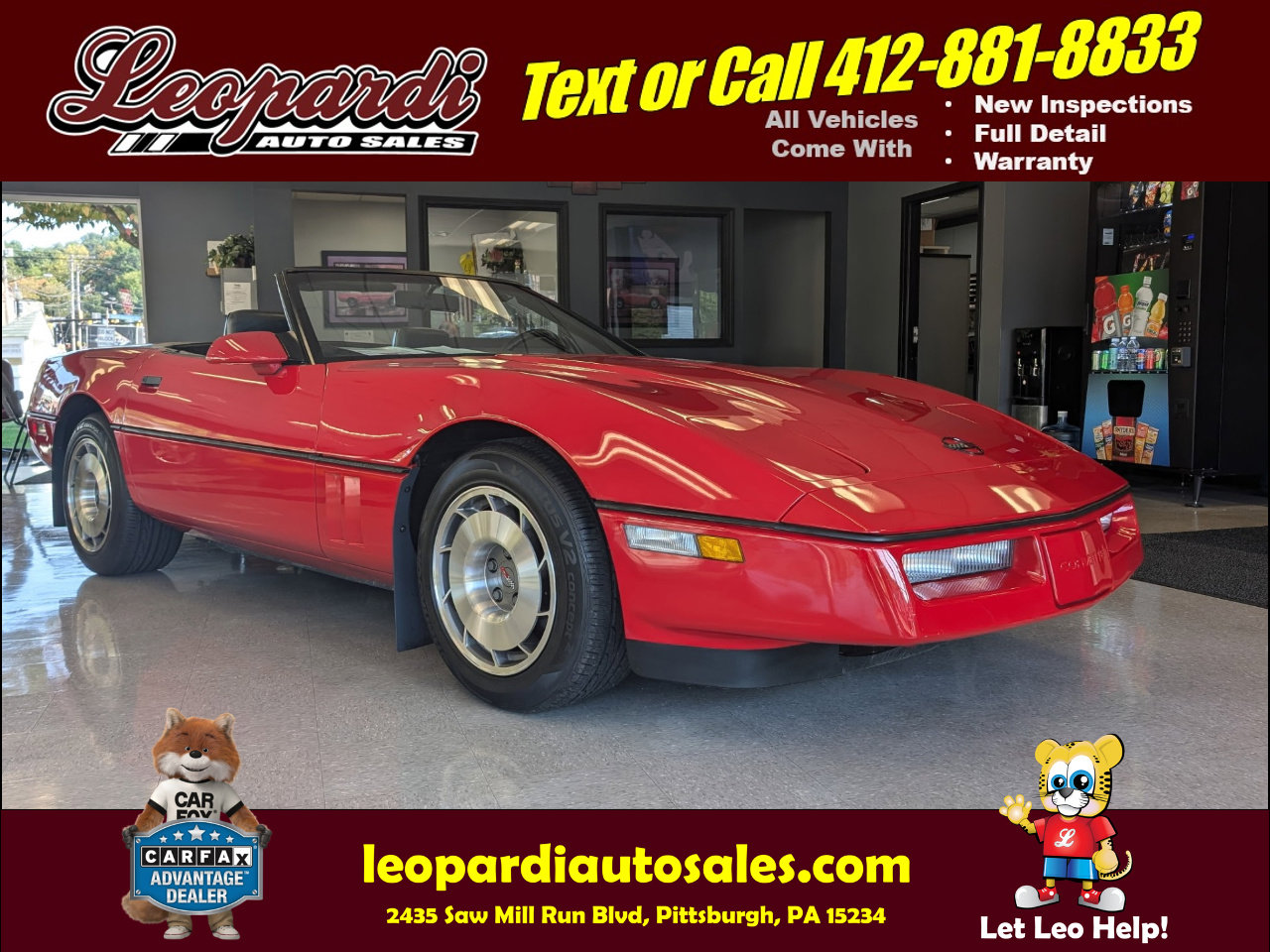 Used 1987 Chevrolet Corvette Convertible