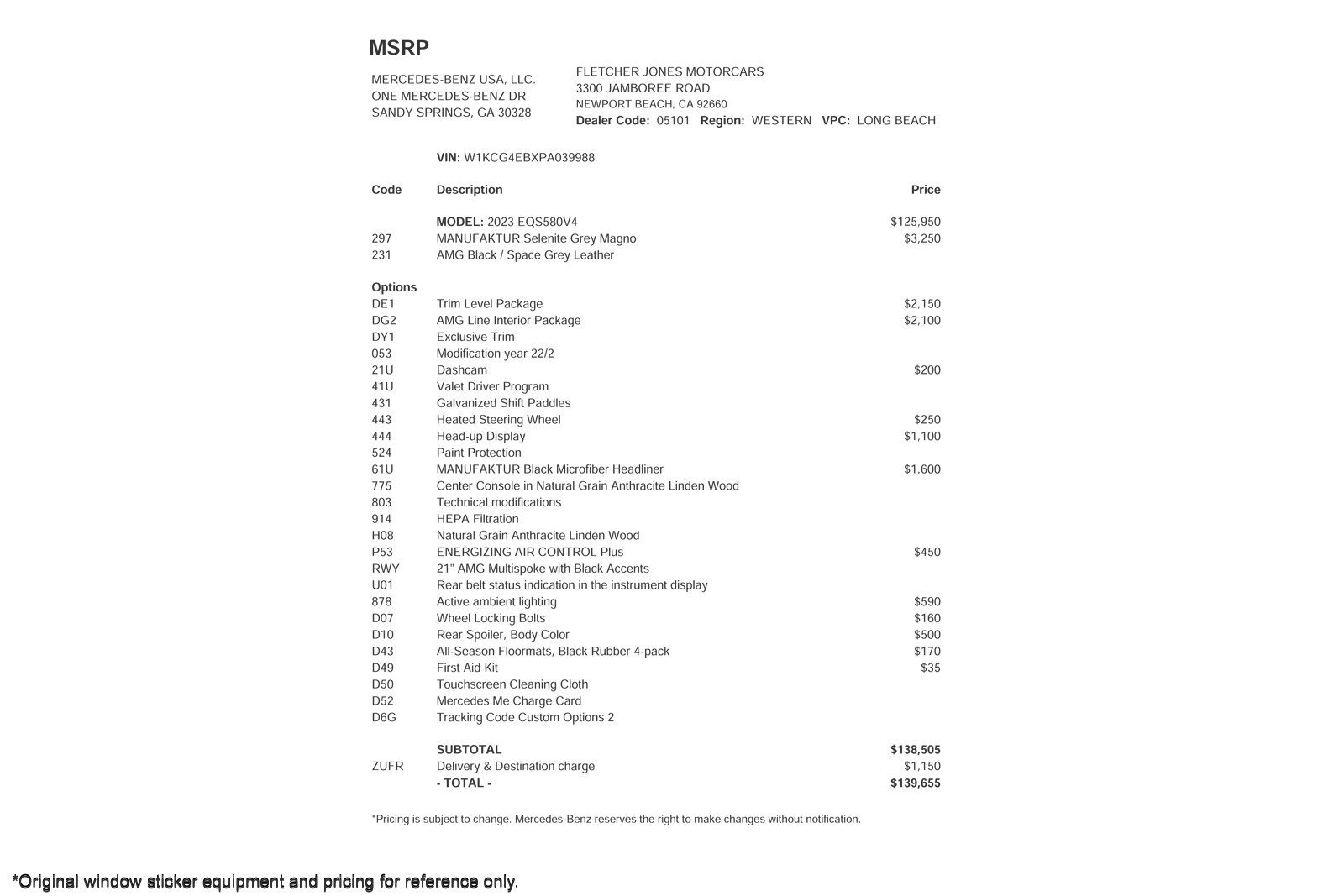 Used 2023 Mercedes-Benz EQS 580 4MATIC Sedan image 3