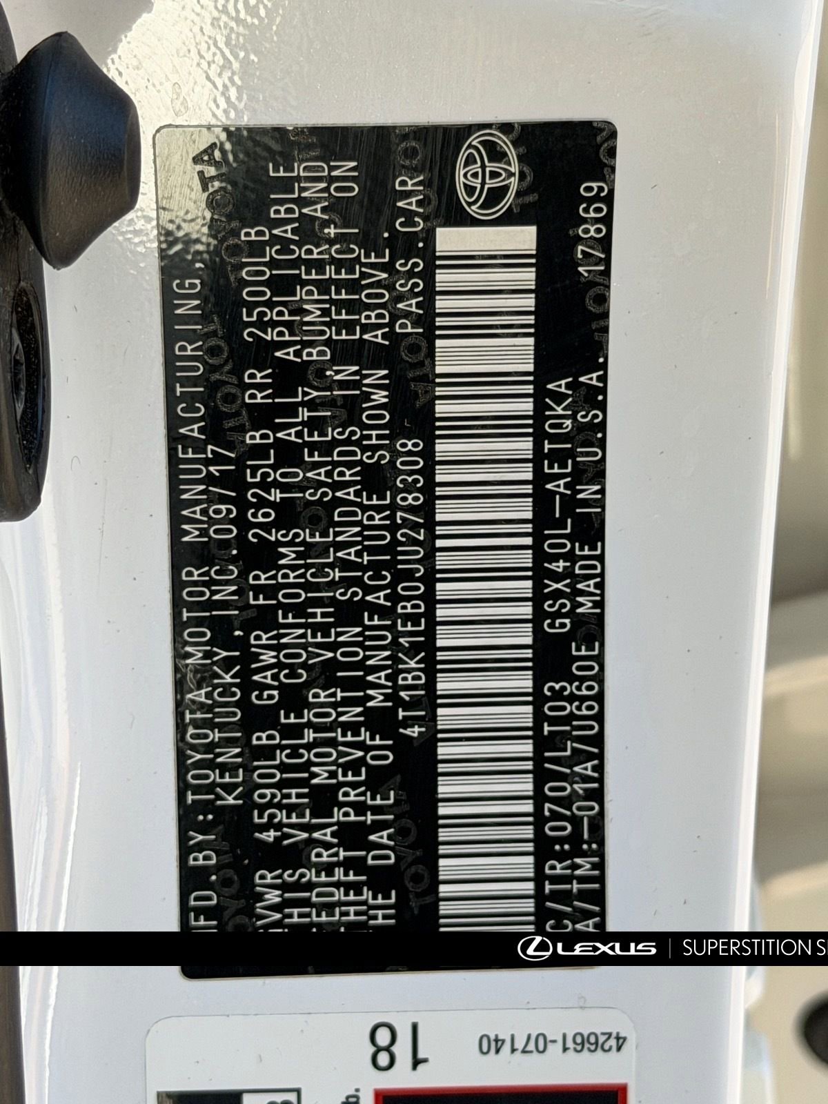 Used 2018 Toyota Avalon Touring w/ Carpet Mat Package image 30