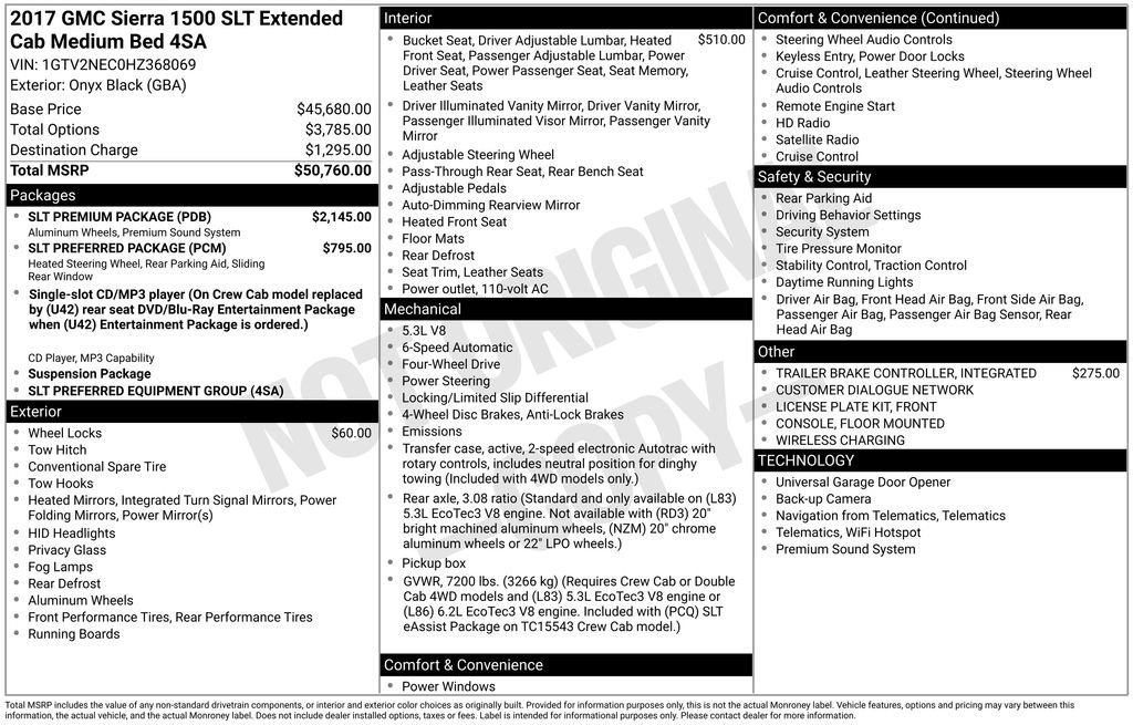 Used 2017 GMC Sierra 1500 SLT w/ SLT Premium Package image 3