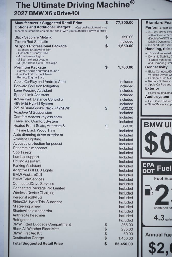 New 2027 BMW X6 xDrive40i w/ Premium Package AWD/4WD image 8