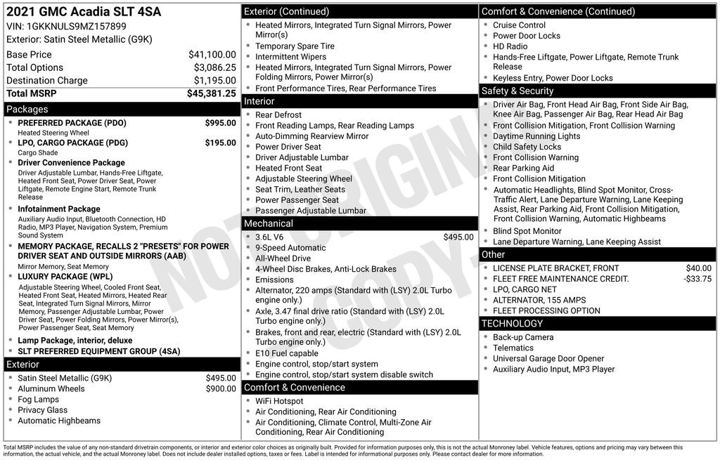 Used 2021 GMC Acadia SLT w/ Preferred Package image 17