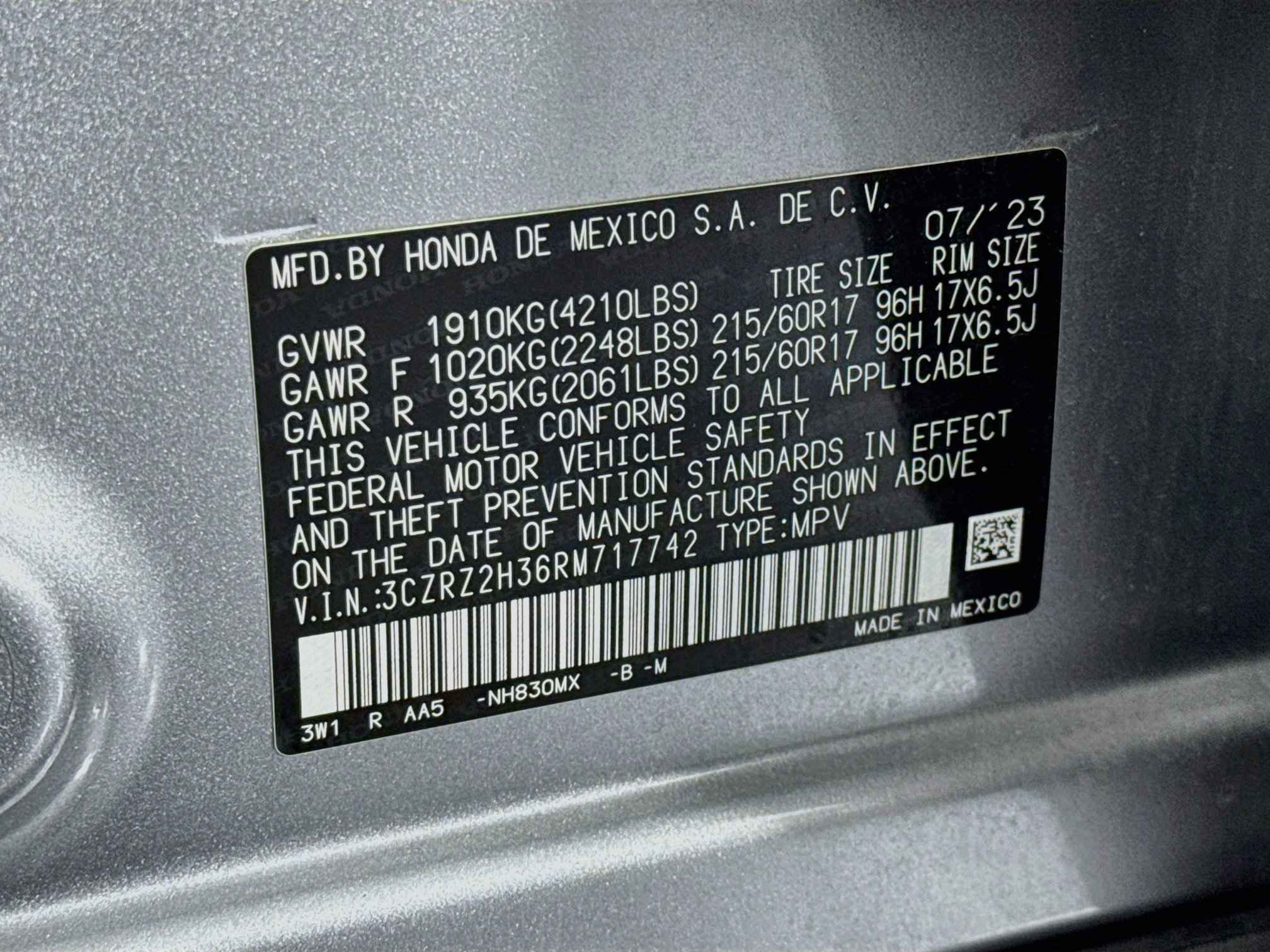 Certified 2024 Honda HR-V LX image 29