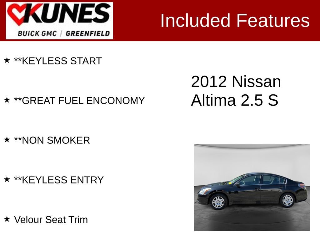 Used 2012 Nissan Altima 2.5 S FWD image 2