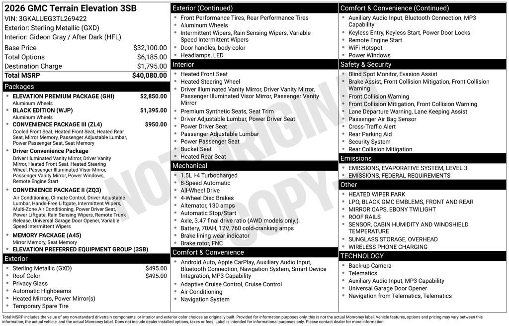 New 2026 GMC Terrain Elevation w/ Elevation Premium Package image 44