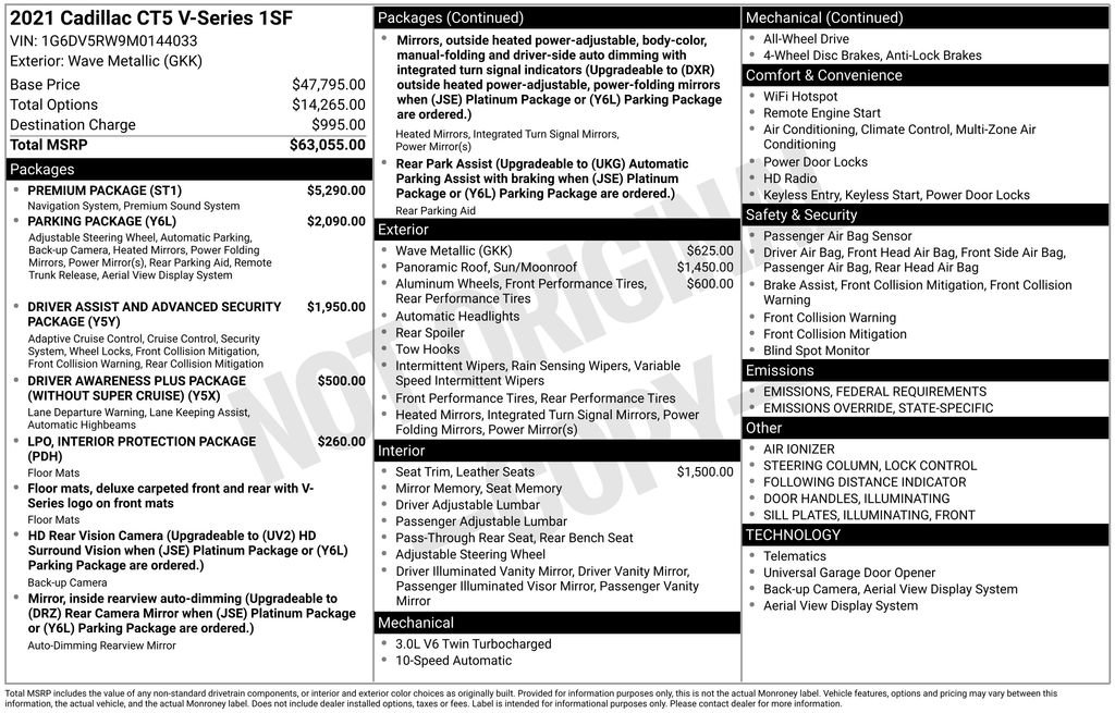 Certified 2021 Cadillac CT5 V w/ Premium Package image 9