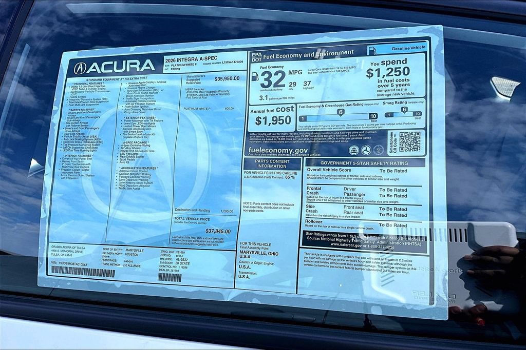 New 2026 Acura Integra A-Spec FWD image 32