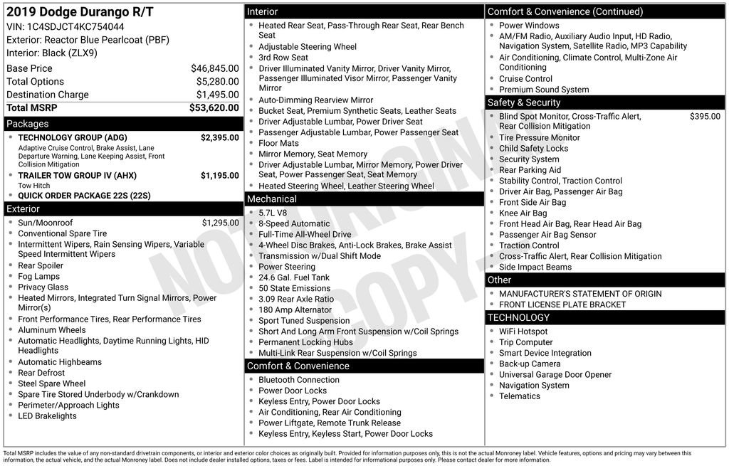 Used 2019 Dodge Durango R/T w/ Technology Group image 3