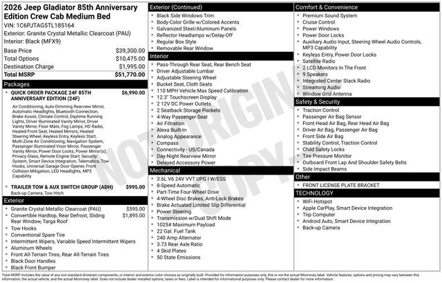 New 2026 Jeep Gladiator Sport AWD/4WD image 2