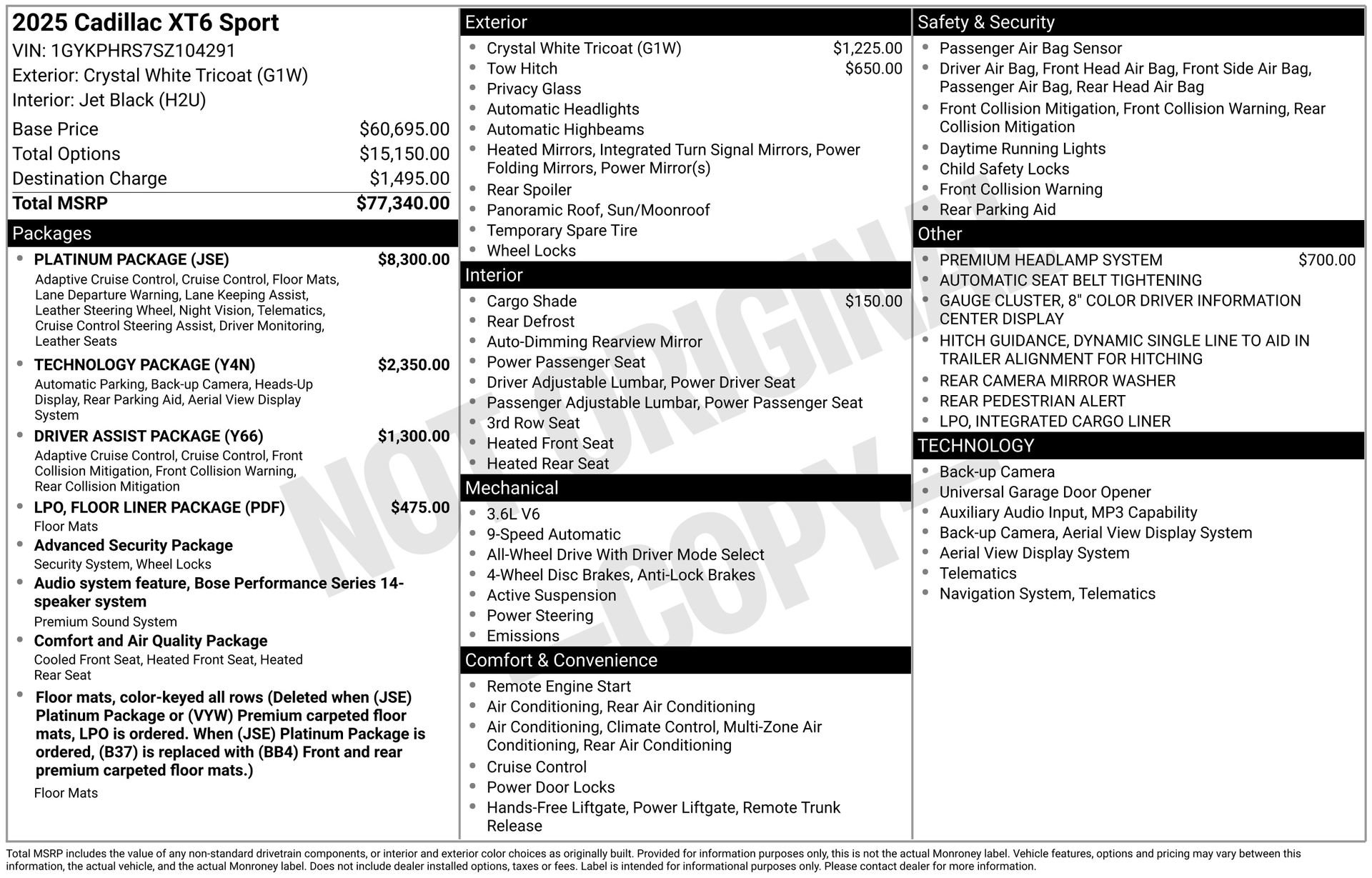Certified 2025 Cadillac XT6 Sport w/ Platinum Package image 43
