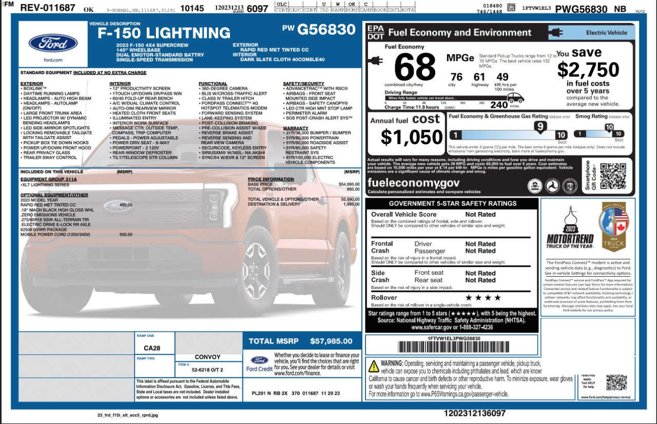 Used 2023 Ford F150 Lightning XLT image 4